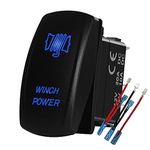 BACAUTOPARTS Car Boat Rocker Toggle Switch with Blue Led Lights for The ARB/Carling/NARVA 4x4 Accessories Caravan Supplies (Winch Power)