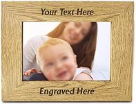 Personalised Photo Frame Laser Engraved Wood Frame 7"x 5" Wooden Picture Photo Frame Custom Any Text Gift for Grandpa Grandma Thank you Teacher Graduation Nanny Grandad Christmas (Design 01 Landscape)