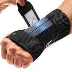 FREETOO Stable Version Wrist Support with 3 Metal Stays, Comfy Carpal Tunnel Wrist Splint with Soft Pad for Daily Use, Breathable Wrist Support Brace Fit Left Hand for Arthritis,RSI,Sprain Recovery