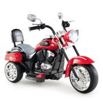 COSTWAY Kids Electric Motorcycle, 6V Battery Powered Motorbike with Horn, Headlight, Forward/Reverse Switch, 3 Wheel Ride on Toy Car Trike for Boys Girls (Red)