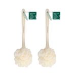 EcoTools Ecopouf Loofah With Bamboo Handle, Scrubber for Bath and Shower, Assorted Colors, Set of 2