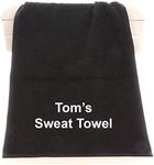 aztex Personalised Gym Towel, 100% Cotton, 30 x 90cm - Black