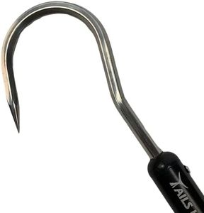 Tails Up Tools-Fishing Gaff | Ergonomic Grip | 2 Non-Slip Grip EVA Foam Handle | Sharp Gaffhook | Comfortable Retention Strap | 3" Stainless Steel Hook | 48'' Marine Grade Aluminium
