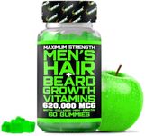 BBS Beard Growth & Hair Growth Vitamins for Men - Maximum Strength 620000mcg Biotin - Collagen - MSM - Keratin - Bamboo Extract - Multivitamin Gummies (Made by Best Beard Stuff USA)