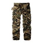 Toomett Men's Outdoor Casual Military Tactical Wild Combat Cargo Work Camo Pants with 8 Pockets,6058CA,Camouflage,32