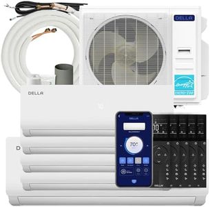 Della 45K BTU ODU Multi Zone Air Conditioner Five 5Zone (9K 9K 12K 12K 18K) Mini Split 20 SEER2 208-230V Cools Up to 2900 Sq.Ft, Works with Alexa, Wifi Energy Efficient Pre-Charged Heat Pump Full Set