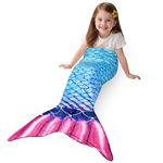 Catalonia Classy Mermaid Tail Blanket, Fish Scale Pattern Snuggle Blanket for Girls Woman, Ultra Soft Fleece Sleeping Throw for Kids, Cozy Mermaid Gift for Adult Toddlers