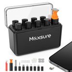 Maxsure iPhone Cleaning Kit 12 in 1, Airpods Cleaning Kit, Laptop Cleaner Kit, iPad/Phone Charging Port Cleaner Repair & Restore Tool,Portable Multi Cleaner Kit for USB Port/Lightning Cables, Black