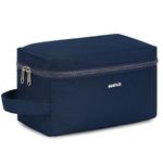 ECOHUB Toiletry Bag for Men, Travel Toiletries Bag with Wet Pockets, Portable Dopp Kit Shaving Bag for Travel Essentials Toiletries, Water-Resistant & Wide-Open Zipper Travel Organizer, Navy Blue