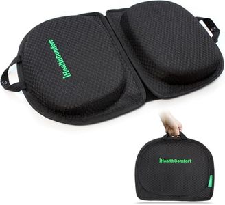 IHEALTHCOMFORT Small Travel Seat Cushion,Gel Memory Foam Seat Cushion,Supportive Butt Pillow,Portable and Foldable for Long Sitting Hours on Stadium Airplane Car Seat