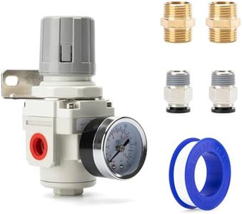 EBEIZZI 3/8" NPT Air Pressure Regulator | Air Regulator for Compressor|Air Compressor Regulator |Air Drying System |150 psi Steel-Protected Gauge