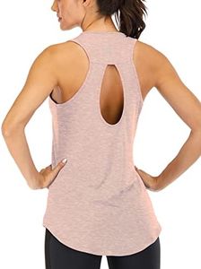 ICTIVE Yoga Tops for Women Loose fit Workout Tank Tops for Women Backless Sleeveless Keyhole Open Back Muscle Tank Running Tank Tops Workout Tops Racerback Gym Summer Tank Tops Apricot S