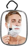 TAILI Shower Mirror Fogless for Shaving, Wall Hanging for Travel Camping, Removable Fog Free Shave Mirror for Shower Accessories, Bathroom, Portable, Shatterproof - for Men, Women(Black)