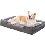 EMSLX Orthopedic Extra Large Dog Bed,Dog Sofa Bed with Washable Removable Cover,Egg-Foam Big Dog Couch Bed,Waterproof Lining,Nonskid Bottom,Gray,47x29inch