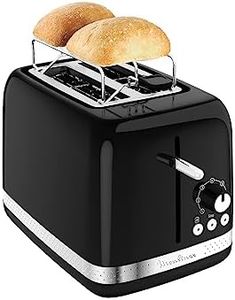 Moulinex Toaster with 2 wide slots, retro vintage design, 7 levels of gilding, Bakery warmer, raised lever, 3 functions with backlit buttons, Soleil LT301810