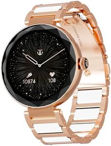 Titan Elixir 1.19" AMOLED Stainless Steel Smart Watch for Women Latest with Diamond Cut Design, SpO2, BP & Skin Temp Monitorings, Heart Rate, BT Calling, Voice Assistant, Water Resistant (Rose Gold)