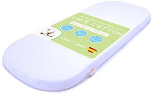 PEKITAS Colchón Ovalado Transpirable 72x33x5 cm Capazo Moises Funda Funda 100% Algodón Lavable