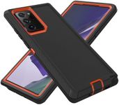 for Samsung Galaxy Note 20 Ultra Case, Heavy Duty Protective Case Dustproof Shockproof Protection 3 in 1 Rugged Cover for Samsung Galaxy Note 20 Ultra 6.9 Inch (Orange/Black)