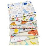 Aubliss 8pcs Fat Quarter Fabric Bundles Quilting Cotton Craft Fabric Pre-Cut Squares Sheets for Patchwork Sewing Quilting Crafting,40cm x 50cm(Dinosaur)