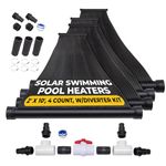 SunQuest - 4 Panels (2ft x 10ft) Solar Water Heater for Above Ground & Inground Pools - Polypropylene UV Resistant Collectors for Ground Installation Comes with Panel kit, Add-On & Diverter kit