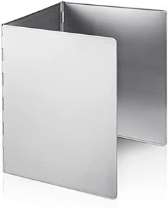 Yhuitek 3 Sided Oil Splatter Guard, Upgrade Stainless Steel Anti Splatter Shield for Stove Top Cooktop, Foldable Grease Splatter Screen Oil Barrier, 11.7 x 14.7 (H)