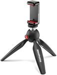 Manfrotto Mini Tripod with Universal Smartphone Clamp, Made in Italy, for iPhone with or Without Case, CSC, Vlogging, Videography, MKPIXICLMII-BK,Black