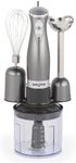 Salter Cosmos 3-in-1 Hand Blender – Whisk, Blender & Chop, Food Processor, Vegetable Chopper, Stainless Steel Blades, 500ml Chopping Bowl, Whisk & Blender Attachments, 2 Speeds, 350W, EK2827GUNMETAL