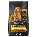 Purina Pro Plan Complete Essentials Senior Dry Dog Food, Adult 7+ Shredded Blend Chicken & Rice - 15.4 kg Bag
