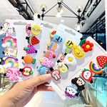 Huntlie 50 Pcs Mini Emoji/Cartoon Hair Clips for Kids and Girls (Assorted) Rainbow Ice Cream Hairpin for Girl, Cute Smiley Design Hair Accessories for Toddler | Barrettes with Multi Design