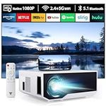 New 2024 projector with 5G WiFi support, Ultra HD 1080P, 5G WiFi projector with 15000 lumens for home cinema, compatible with smartphones, TV stick, Firestick, PS5, XBOX.15000L