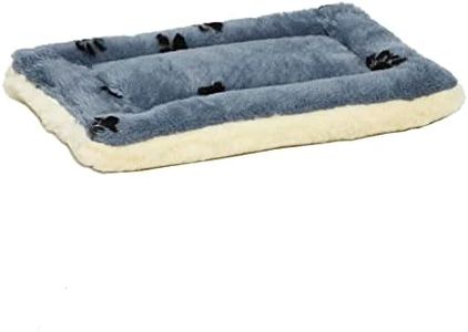 MidWest Homes for Pets Reversible Paw Print Pet Bed in Blue/White, Dog Bed Measures 17L x 11W x 1.5H for 'Tiny' Dog Breed, Machine Wash