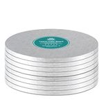 Silver Cake Drums Round 6 Inch Cake Boards with 1/2-Inch Thick Smooth Edges for Multi Tiered Birthday Wedding Party Cakes Drum Board