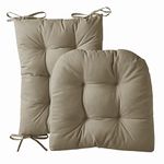 Marina Decoration Rocking Chair Cushion Premium Comfortable Thick Tufted High-Backed Lounger Pads Nonslip Back Seat 2 Piece Set of Upper and Lower with Ties, Taupe Color