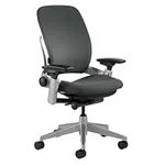 Steelcase Leap Office Chair - Ergonomic Work Chair with Wheels for Carpet Flooring - Work Chair Supports Unique Body Shape - with Natural Glide System & Liveback Technology - Graphite Gray Fabric