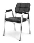 KITHANIA Executive VIP Special Office Chair Visitor Study Chair with arm Rest with Steel Frame and Cushioned seat Back, Chair Without Wheels Holds up to 180 kg