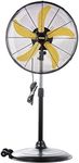 HiCFM 5000 CFM 20 inch High Velocity Pedestal Oscillating Fan with Powerful 1/5 Motor, 9ft Power Cord, Oscillation, Metal Body with Wheels for Garage, Commercial or Industrial - UL Safety Listed