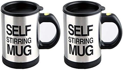 CUGBO 2 PCS Self Stirring Mug Automatic Mixing Cup Stainless Steel Electric Rotating Functional Coffee Cup