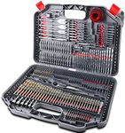 260PCS Combination Drill Bit Set Screw Bits Titanium for Metal Wood Masonry + Case