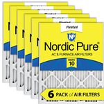 Nordic Pure 12x30x1 MERV 10 Pleated AC Furnace Air Filters, 6 Pack