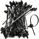 50 Pack Cable Zip Ties, 8 Inch Nylon Push Mount Self Locking Cable Ties for Indoor Wire Tying-Black