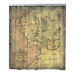 rouihot Shower Curtain Set with Hooks Vintage Middle Earth Map 72x72 Inch Waterproof Polyester Fabric Bath Bathroom Curtain