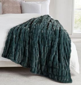 Springtree Home Luxury Micro Plush Throw Blanket | Thick Faux Fur | Forest