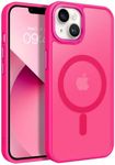 BENTOBEN Magnetic for iPhone 13 Case & iPhone 14 Case [Compatible with Magsafe] Translucent Matte Phone Case iPhone 13/14 Slim Fit Shockproof Women Men Protective Cover for iPhone 13/14 6.1", Hot Pink