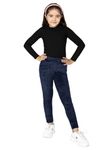 Naughty Ninos Girls Navy Super Stretch Cordrouy Jeggings (NN00098JGG_8-10 Years)