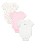 Little Me Baby-Girls Newborn Rose 3 Pack Bodysuit, Pink Floral, Newborn