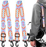 MOPHOEXII 2 Pack Ski Boot Carrier Straps, Adjustable Shoulder Sling Leash,Skates Carry Leash, Roller Skate Leash for Skiing, Purple Blue