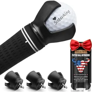 SisterAling 3-Prong Golf Ball Retriever Grabber Pick Up,Back Saver Claw Put On Putter Grip,Suction Cup Ball Grabber,Sucker for Golf Screws Tool