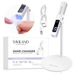 SAVILAND LED U V Light with Magnetic Stand & LCD Screen Portable Nail Lamp Kit Handsfree 2-Timer Modes Portable Mini Nail Dryer Stand for Gel Nails USB Rechargeable and Wireless for Home DIY Manicure