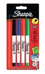 Sharpie Ultra Fine Permanent Marker - Assorted Standard Colours (Pack of 4)