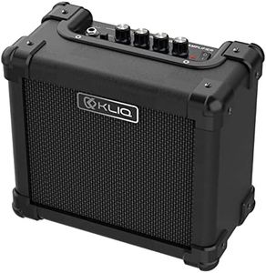 KLIQ Sonus-Lite DC-Powered Mini Electric Guitar Amp with 5-inch (10W) High-Definition Speaker (Controls for Volume, Bass, Treble, Distortion, Gain Adjustment, Headphone Output Jack) -Black